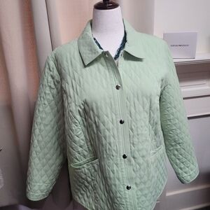 Requirements Woman Mint Green Quilted Light Jacket 1X